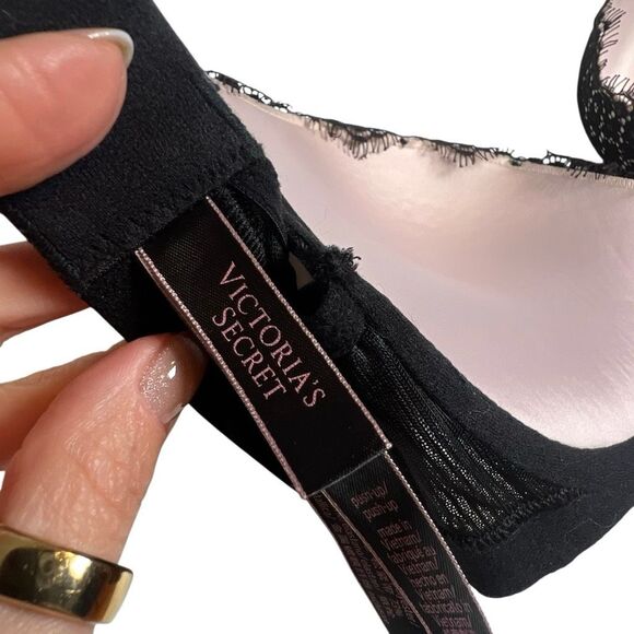 Victoria’s Secret Black Lace Push-Up Bra 32D D70 - Picture 9 of 13